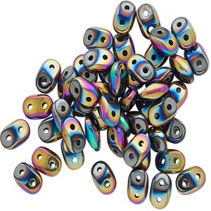 Hemalyke™ 1pkg50, electroplated oval bead 5x2mm