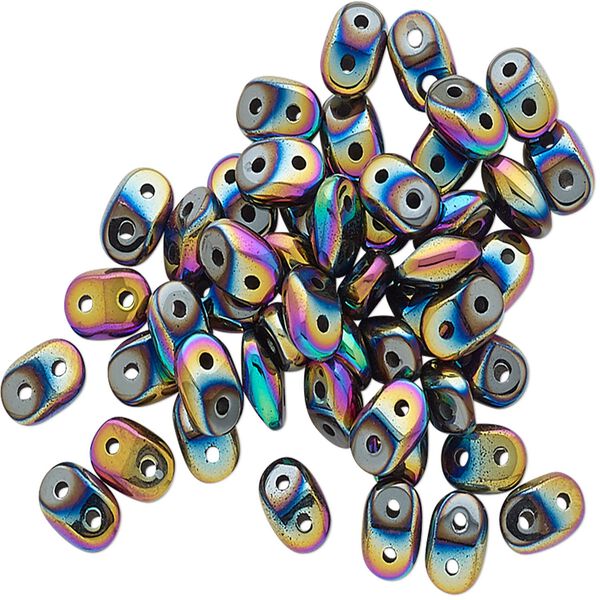 Hemalyke™ 1pkg50, electroplated oval bead 5x2mm image number 0