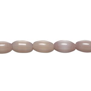 Bead, cat's eye glass (fiber optic glass), light purple, 10x6mm-11x8mm barrel. Sold per 15-inch strand, approximately 30 beads.