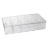 Organizer box, clear, 11x6x2-inches with 15 compartments. Sold individually. image number 1