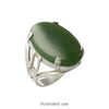 Ring, sterling silver, 25x18mm 4-prong oval setting, size 7. Sold individually. image number 1