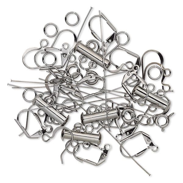 Finding, gunmetal plate brass, assorted shape. Sold per pkg of 60. image number 0