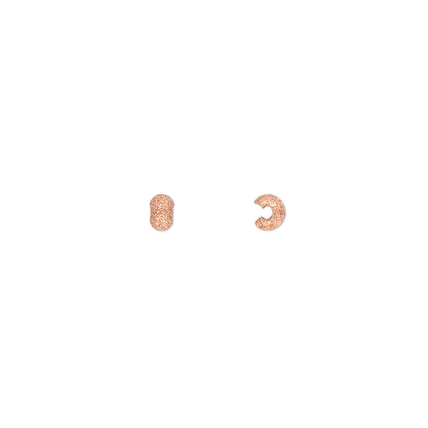 Crimp cover, copper-plated brass, 3mm stardust round. Sold per pkg of 100. image number 0