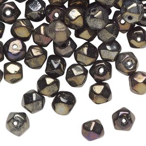 Bead, glass, opaque iris brown, 6mm faceted round. Sold per 2-ounce pkg, approximately 220 beads.