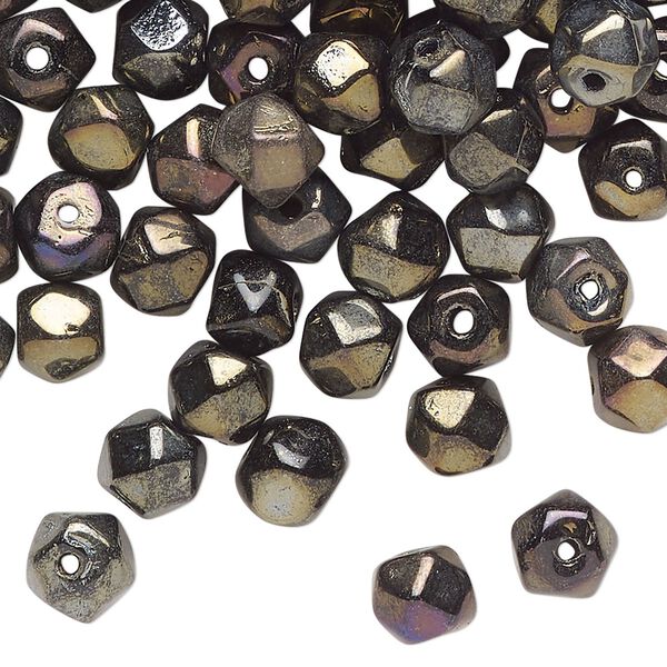Bead, glass, opaque iris brown, 6mm faceted round. Sold per 2-ounce pkg, approximately 220 beads. image number 0