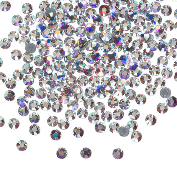 Flat back, Dance With Me™ crystal hotfix rhinestone, crystal AB, foil back, 2.7-2.9mm rose, SS10. Sold per pkg of 1,440 (10 gross). image number 0