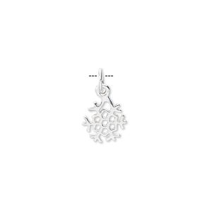 Charm, sterling silver, 9mm open snowflake. Sold per pkg of 4.