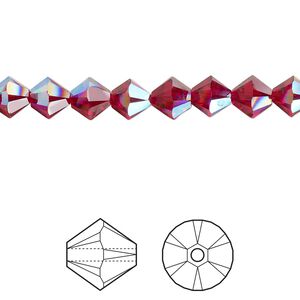 Bead 144pk Siam shimmer, Crystal Passions® 6mm bicone 5328
