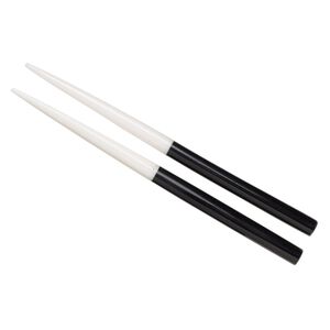 Hair stick, hand-cast resin, black and white, 6 inches, end-drilled. Sold per pkg of 2.