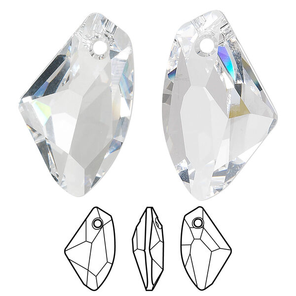 Drop 1pk crystal, Crystal Passions® 27x16mm pendant galactic vertical 6656 image number 0