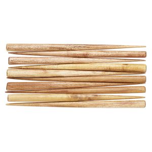 Hair stick, stained wood (coated), brown, 6-inch hand-carved, end-drilled. Sold per pkg of 10.