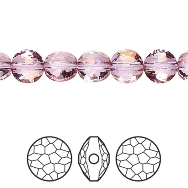 Bead 144pk dark rose, Swarovski® 8mm puffed round 5034 image number 0