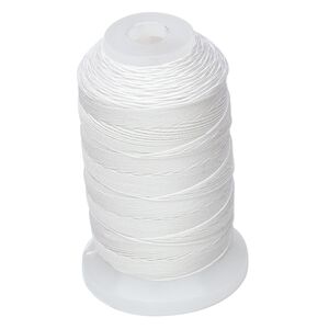 Thread, Purely Silk™, white, size E. Sold per 200-yard spool.