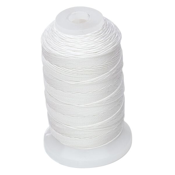 Thread, Purely Silk™, white, size E. Sold per 200-yard spool. image number 0