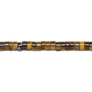 Tigereye 1pkg1, heishi bead natural 15.5-16 inch 4x2mm