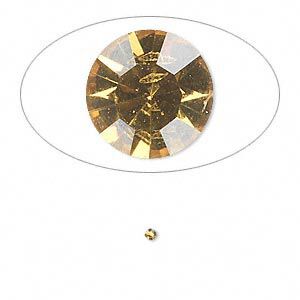 Chaton, glass rhinestone, light topaz, foil back, 1.6-1.7mm faceted round, PP10. Sold per pkg of 72.