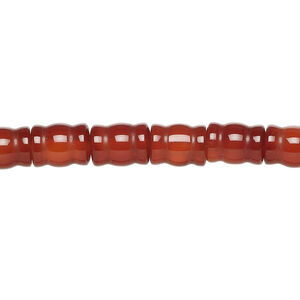 Red-brown agate 1pkg1, vase bead, 15 inch 8x6mm-9x7mm dark