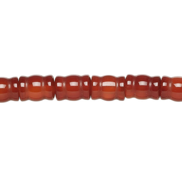 Red-brown agate 1pkg1, vase bead, 15 inch 8x6mm-9x7mm dark image number 0
