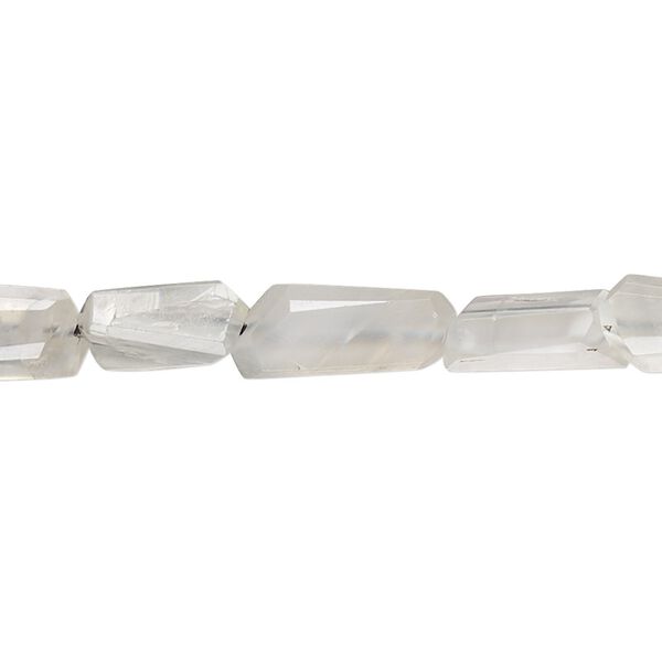 Grey moonstone 1pkg1, hand-cut faceted freeform bead natural 8 inch 7x5mm-17x8mm image number 0