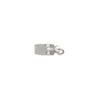 Clasp tab 1pkg1 rhodium-plated pewter (tin alloy), 11.5mm round, acrylic 1-strand image number 2