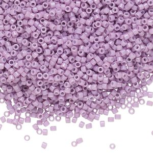 Seed bead, Delica®, glass, pkg/50g, #11 round, Duracoat® opaque outside dyed light thistle (DB-2136).
