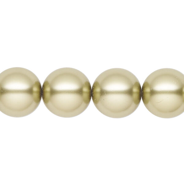 Pearl 30pk light green, Preciosa Czech crystal 12mm round image number 0