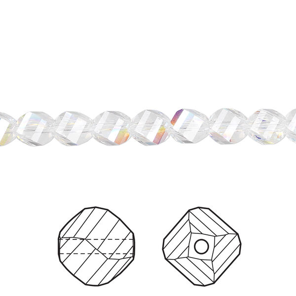 Bead 144pk crystal AB, Crystal Passions® 6mm helix 5020 image number 0