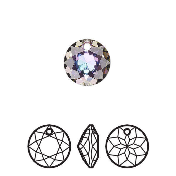 Drop 2pk crystal vitrail light P, Crystal Passions® 10mm pendant classic cut 6430 image number 0