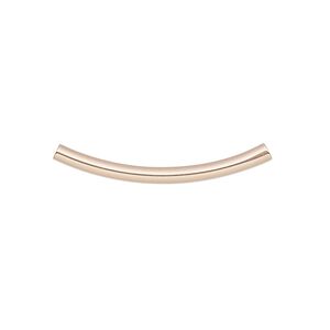 Bead, 14Kt rose gold-filled, 25x2mm curved tube. Sold individually.