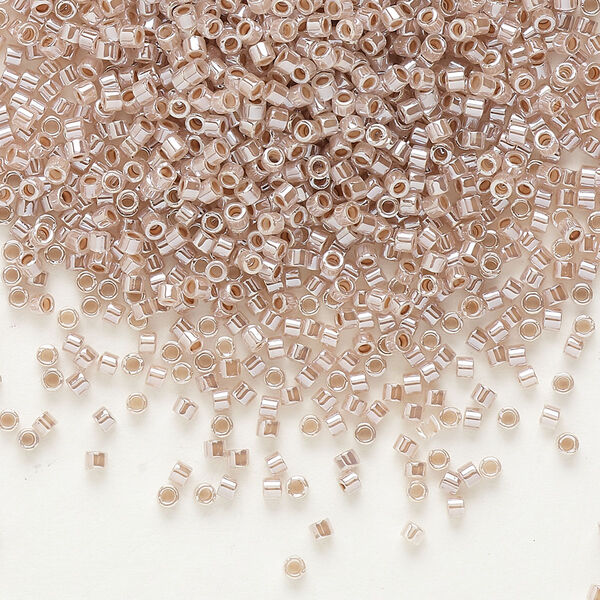 Seed bead, Delica®, glass, pkg/50g, #11 round, opaque inside dyed color luster light cinnamon (DB-0256). image number 0