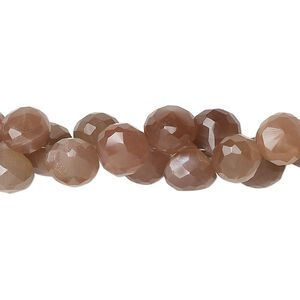 Coffee moonstone 1pkg60, hand-cut top-drilled faceted teardrop bead natural 7x7mm