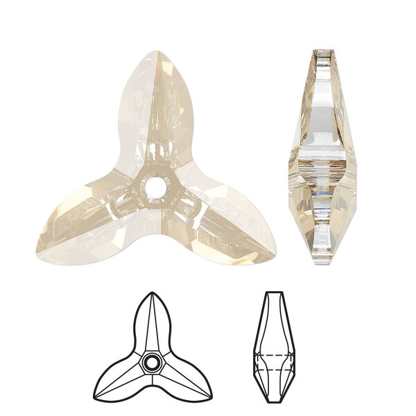 Focal 1pk crystal golden shadow, Crystal Passions® 40x36mm pendant orchid 6906 image number 0