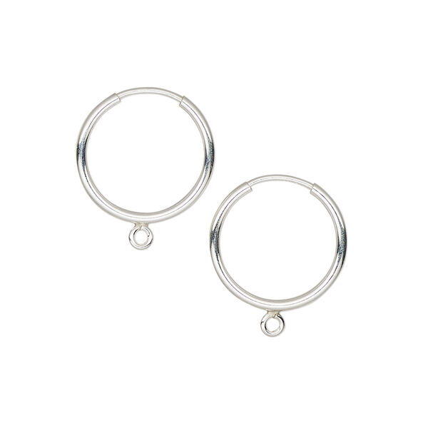 Earring hoop 1pkg2 sterling silver, 14mm / endless / closed loop, 21 gauge 1 pair image number 0