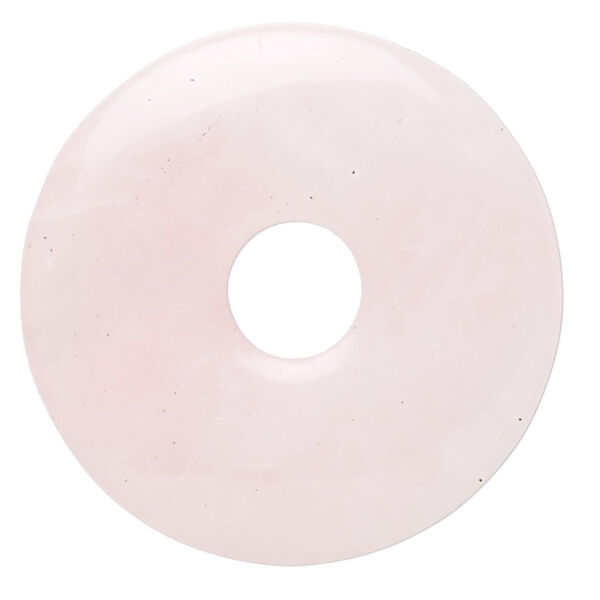 Focal, rose quartz (dyed), 40mm round donut, B grade, Mohs hardness 7. Sold individually. image number 0