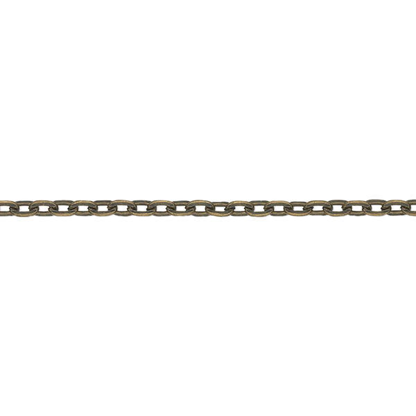 Chain, antique brass-plated steel, 3x2mm flat cable. Sold per pkg of 5 meters. image number 0