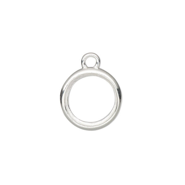 Drop, Almost Instant Jewelry®, sterling silver, 14.5mm round with open back and 12mm rivoli setting. Sold individually. image number 0