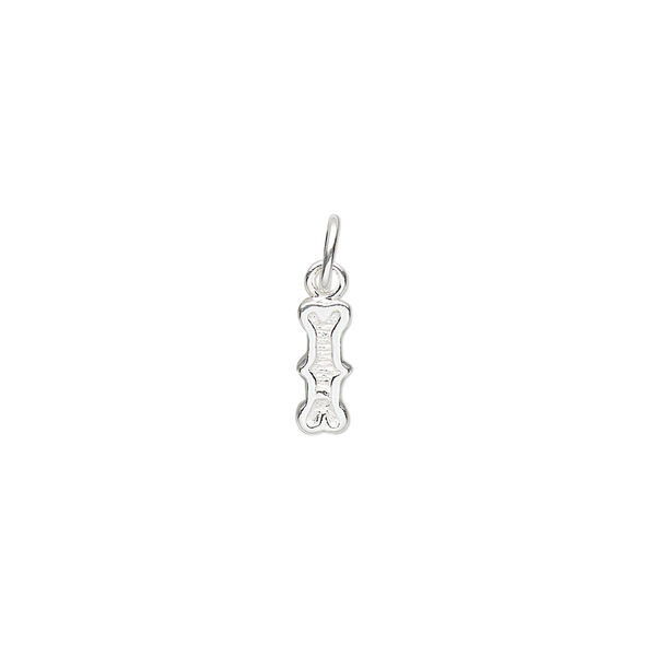 Charm, sterling silver, pkg/1, 12x4.5mm fancy block letter "I." image number 0