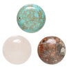 Multi-gemstone 1pkg6, top-drilled domed round flatback drop mix 20mm image number 0