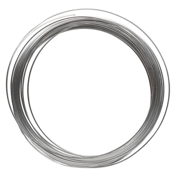 Wire, Beadalon®, stainless steel, 3/4 hard, half-round, 22 gauge. Sold per pkg of 15 meters. image number 0