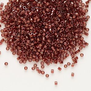 Seed bead, Delica®, glass, pkg/50g, #11 round, translucent gold luster wine (DB-0116).