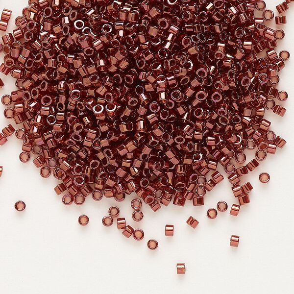 Seed bead, Delica®, glass, pkg/50g, #11 round, translucent gold luster wine (DB-0116). image number 0