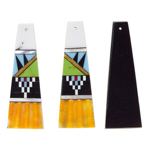 Multi-shell 1pkg2, trapezoid focal multicolored 40x14mm