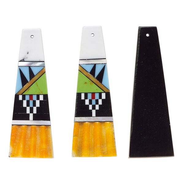 Multi-shell 1pkg2, trapezoid focal multicolored 40x14mm image number 0