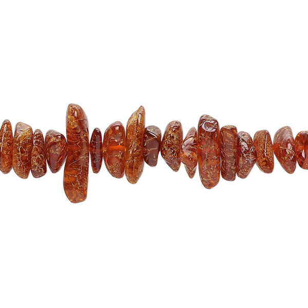 Bead, amber (heated), small to medium chip, Mohs hardness 2 to 2-1/2. Sold per 15-1/2 to 16-inch strand. image number 0