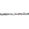 Mother-of-pearl shell 1pkg1, triangle tube bead 15 inch light blue and tan 7x6mm-12x10mm image number 1