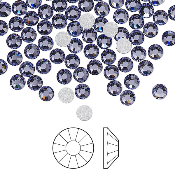 Flat back 144pk tanzanite foil back, Preciosa Viva 12® Czech crystal rhinestone 3.8-4mm chaton rose round SS16 image number 0