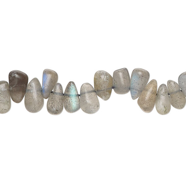 Labradorite 1pkg1, hand-cut top-drilled teardrop bead natural D grade, 14 inch 6x3mm-8x4mm image number 0