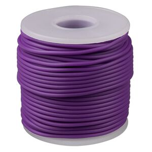 Cord, synthetic rubber, purple, 2mm round. Sold per pkg of 25 meters (82 feet).