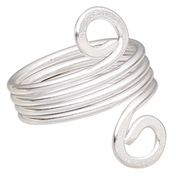 Ring, Hill Tribes, silver-plated brass, 25mm wide with double spiral design, size 7-1/2. Sold individually. image number 0