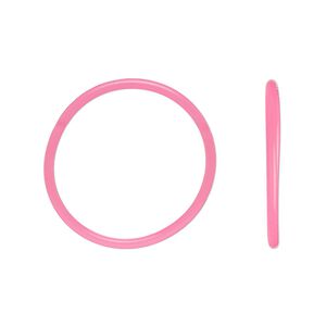 Component, Oh! Ring™, silicone, neon pink, 25mm round with 22mm hole. Sold per pkg of 50.